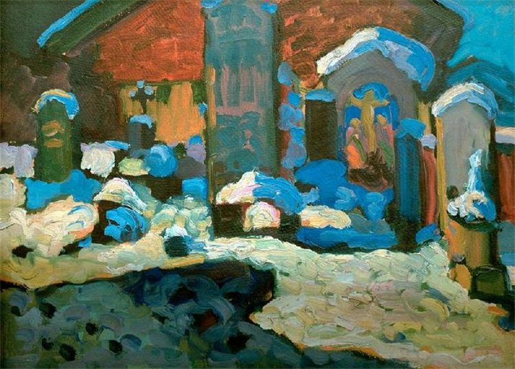 Kochel Graveyard 1909 Wassily Kandinsky Oil Painting